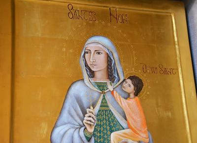The icon of St Non in the Cathedral's north quire aisle The icon of St Non in the Cathedral's north quire aisle